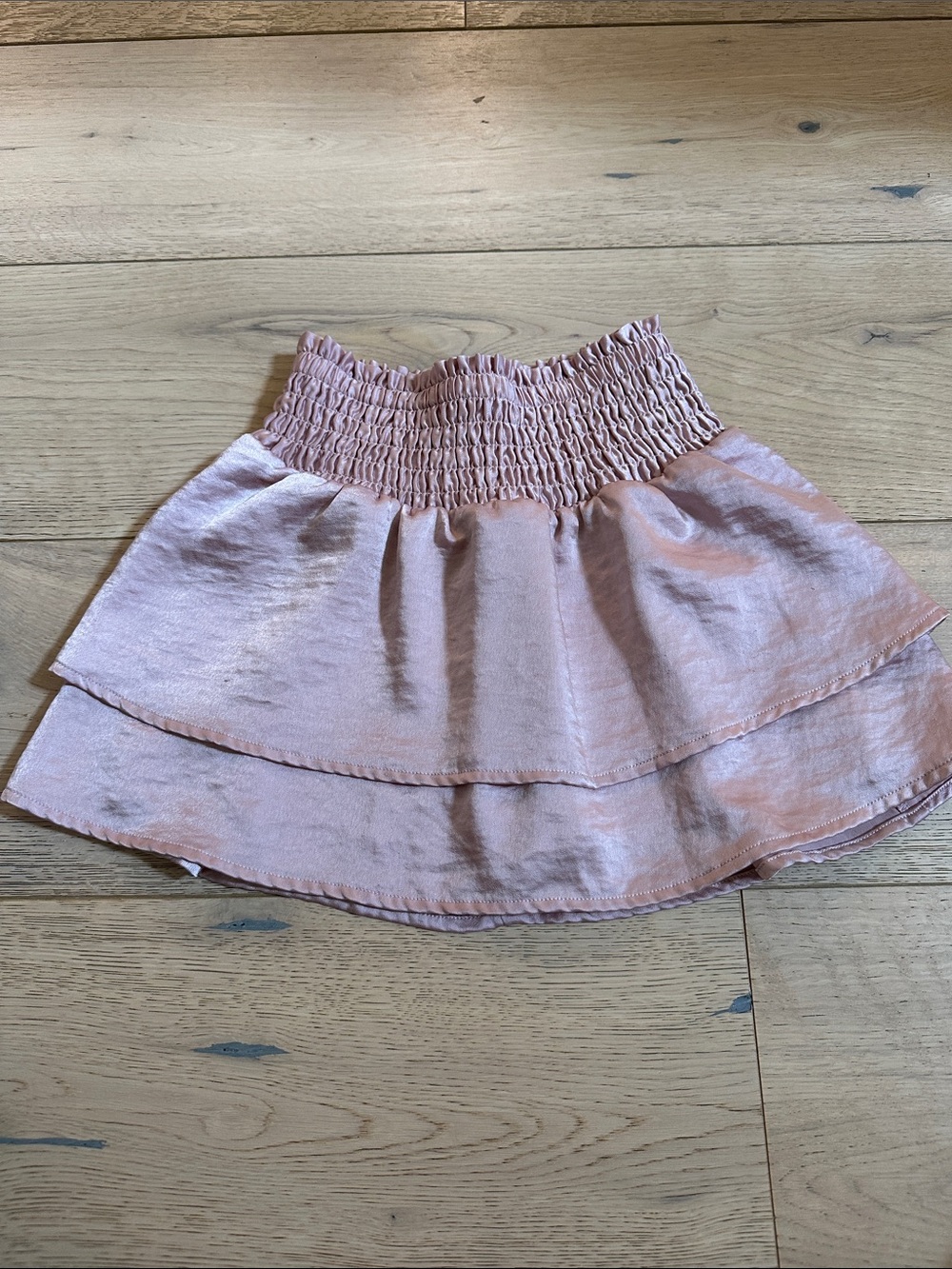 abercrombie kids Blush Pink Tiered Skort with Smocked Waist